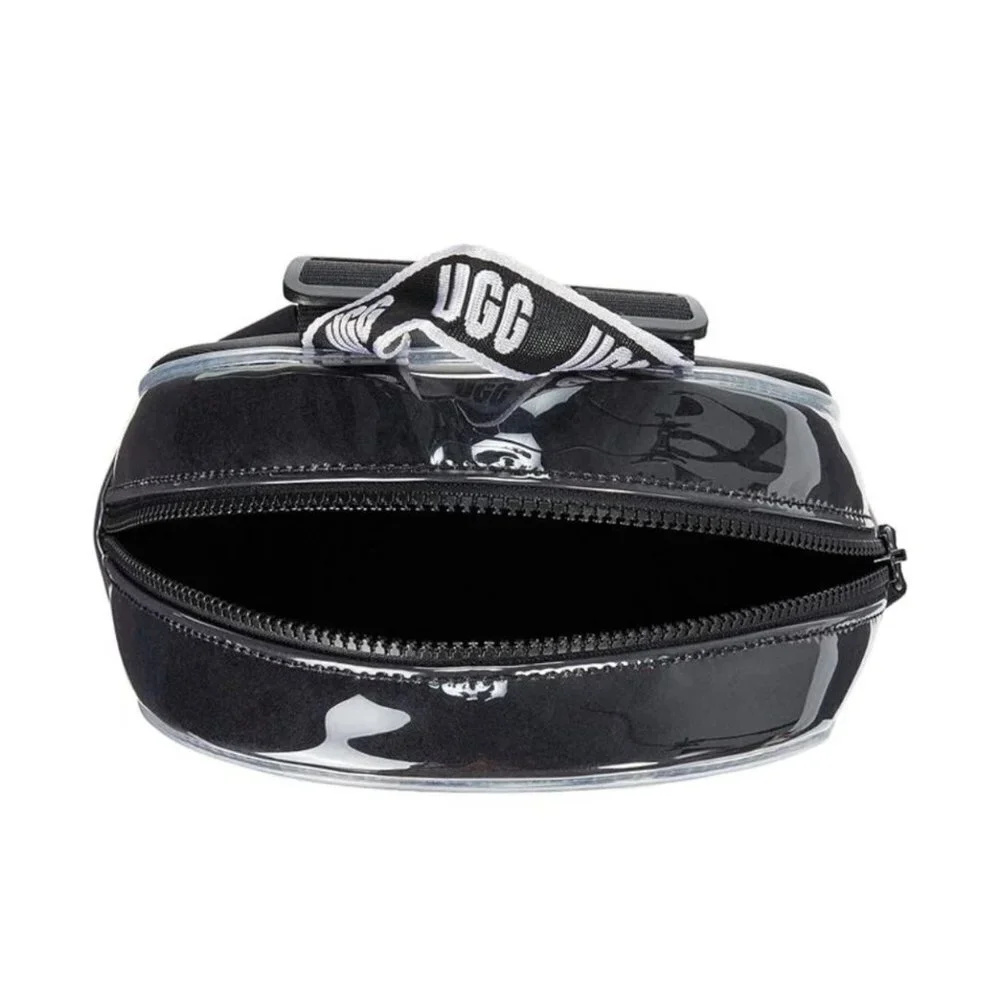 UGG DannieII Unisex Black Glossy Clear Overlay Sporty Trendy Mini Back Pack NEW